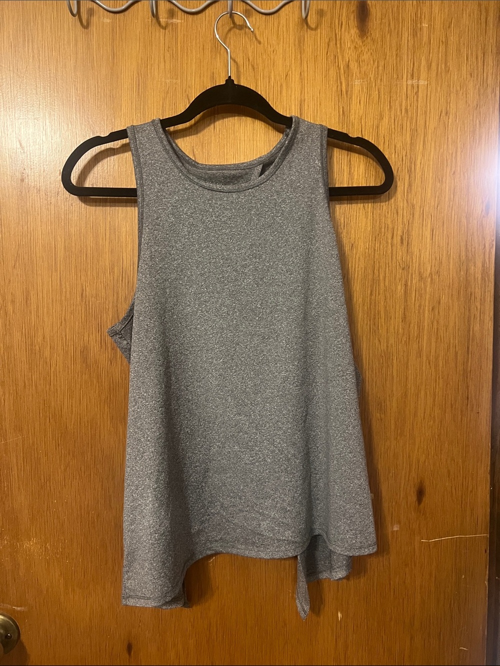 Women’s Gray Sleeveless Tank Top - Casual Swing Fit, Open Back